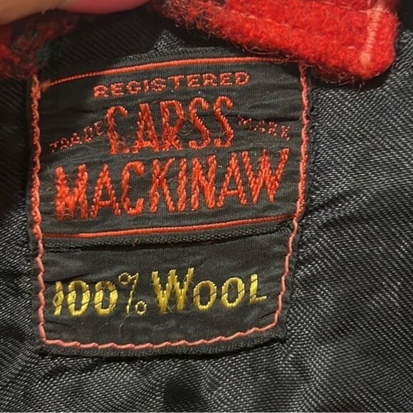 Vintage Carss Mackinaw red plaid wool button down jacket - Picture 6 of 10